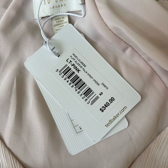 TED BAKER PUFF SLEEVE DRESS SIZE 2 - US 4-6 - Picture 9 of 10